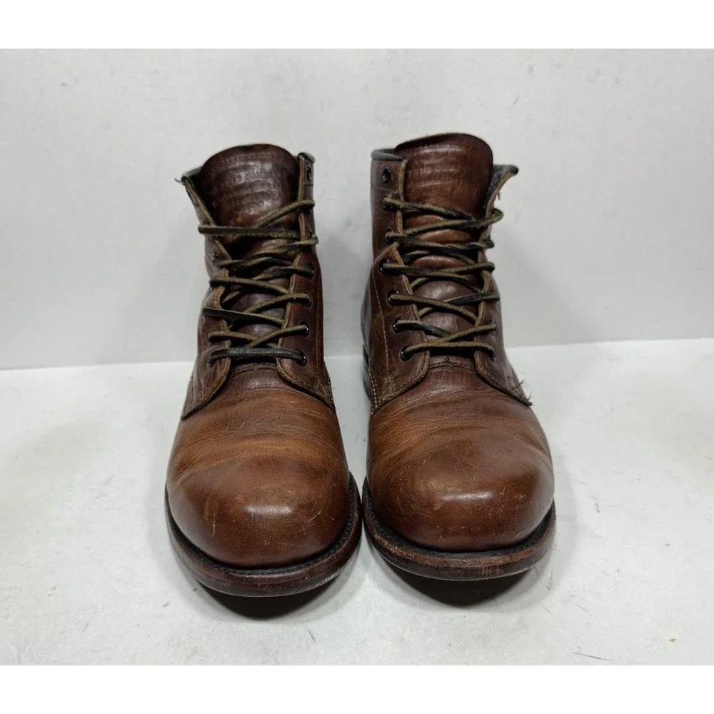 Frye Arkansas Mid Lace Boots Mens Size 10.5 M Brown Leather 87092 Distressed